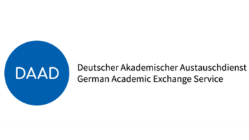 The DAAD logo features a blue circle with the acronym "DAAD" in white text. Below, the full name "Deutscher Akademischer Austauschdienst" and "German Academic Exchange Service" are displayed in black text.