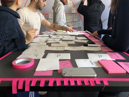 Master_Design_Strategy_Teamwork Master's students in Design Strategy engage in teamwork.