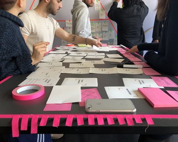 Master_Design_Strategy_Teamwork Master's students in Design Strategy engage in teamwork.