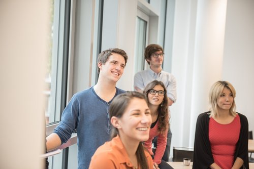 A group of business psychology students at the SRH University