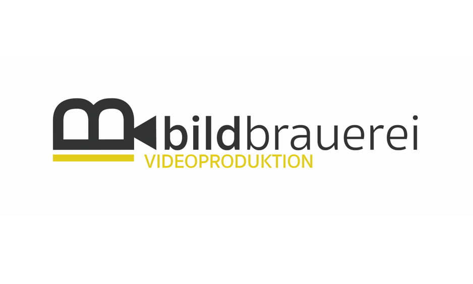 Logo of the company 'bildbrauerei' with the slogan 'Video Production.' The design combines letters and a symbol that represents a camera.
